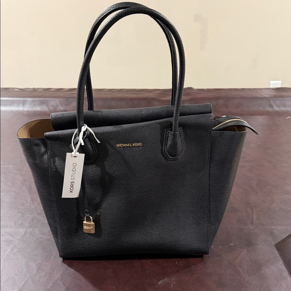 Michael Kors collection Black Pebbled Leather Tote
